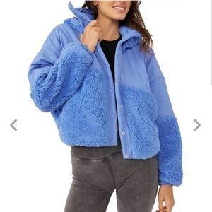 Free People Movement Adventure Awaits Sherpa Fleece Bomber Jacket